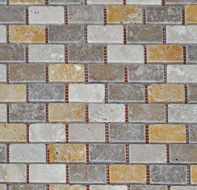 Mosaique travertin rectangulaire