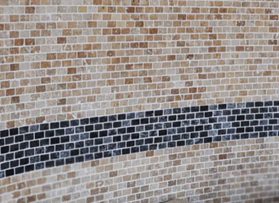 Mosaique travertin rectangulaire