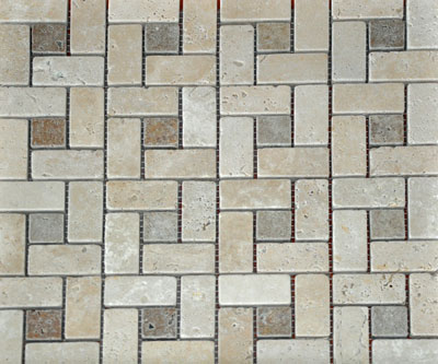 Mosaique travertin spirale